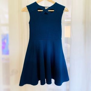 Sally Miller Couture Deep Teal Cross Neck Dress